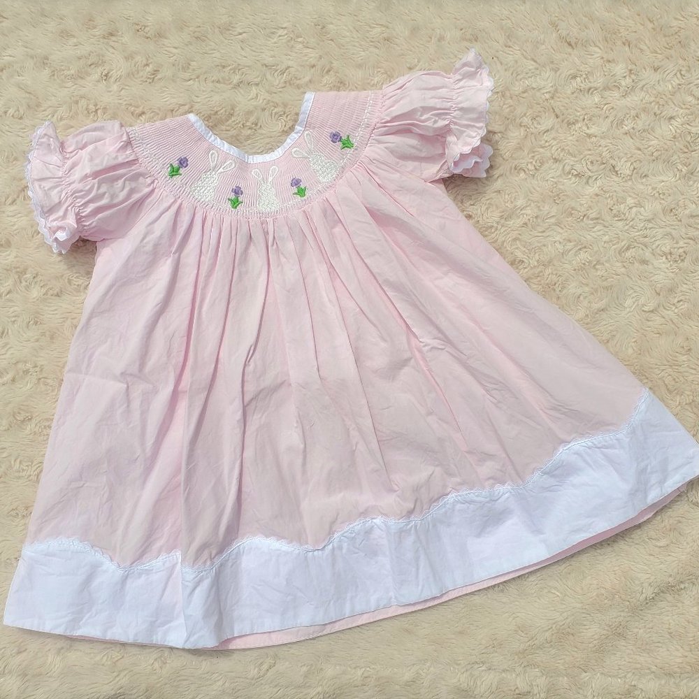 Lil Cactus Smocked Bunny Easter Spring Dress